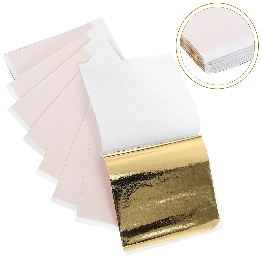 200 Pcs Gold Foil Paper for Crafts Gilding Flakes Epoxy Anodized Aluminum Painting