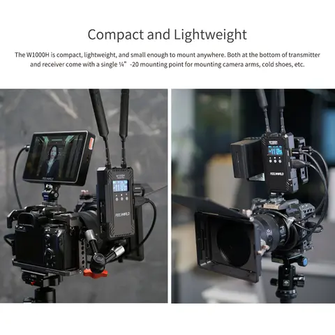 FEELWORLD W1000H 무선 비디오 전송 시스템 1080PHD 1000FT HDMI 입력 출력, 전이중 인터콤 0.08S 대기 시간