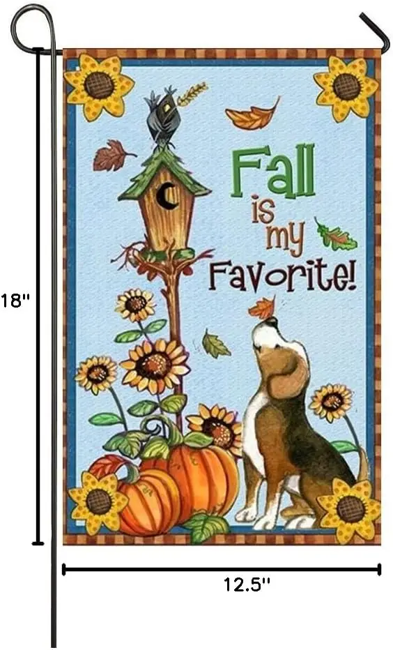Fall Is My Favorite Clever Dog Garden Flag Holiday Decoration Double Sided Flag 12.5