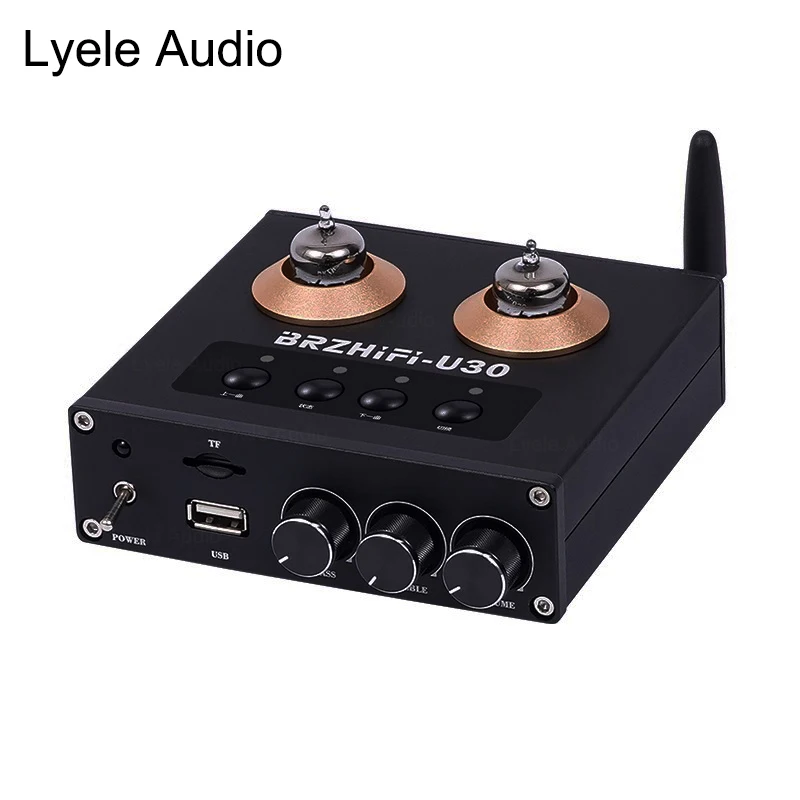 

Lyele Audio Mini Desktop Vacuum Tube Amplifier GE 5654W Bluetooth 5.3 Support AUX U disk MP3 format Home Audio Tube Sound Amp