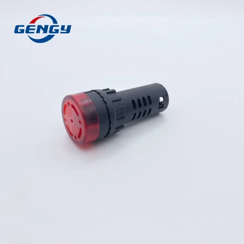 1/5/10 Pcs 22mm AD16-22SM 12V 24V 110V 220V 380V Flash Signal Light Red LED Active Buzzer Beep Alarm Indicator Lamp