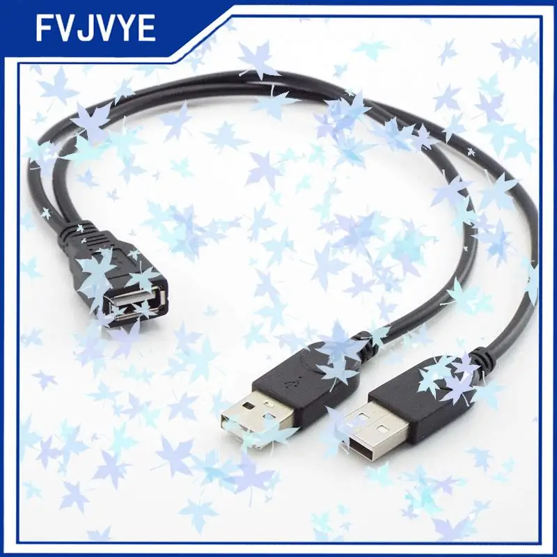2 In 1 USB 2.0 A Male To Dual Female Splitter DC Power Supply Extension Cable Super Speed Data Sync Charging For U Disks A2