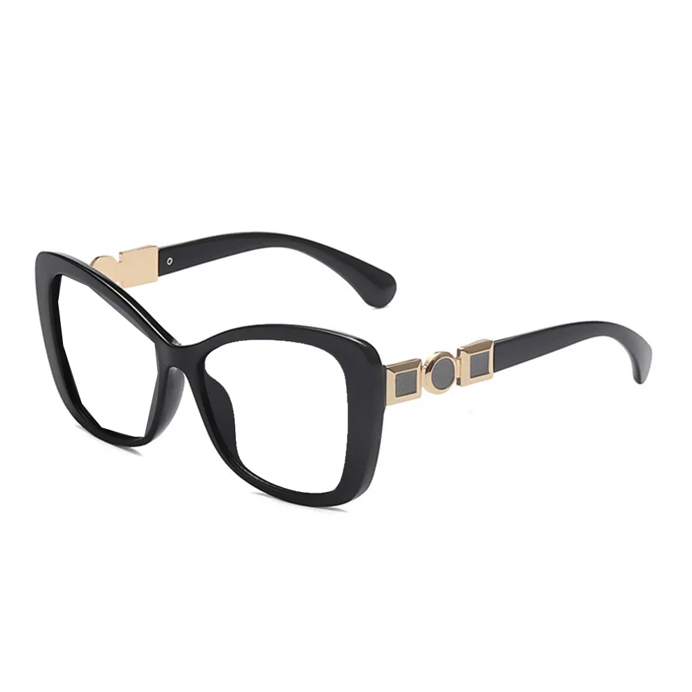 

Black Cat-eye Square-framed Metal Decorative Temples Oversized Comfortable Reading Glasses +0.75 To +4