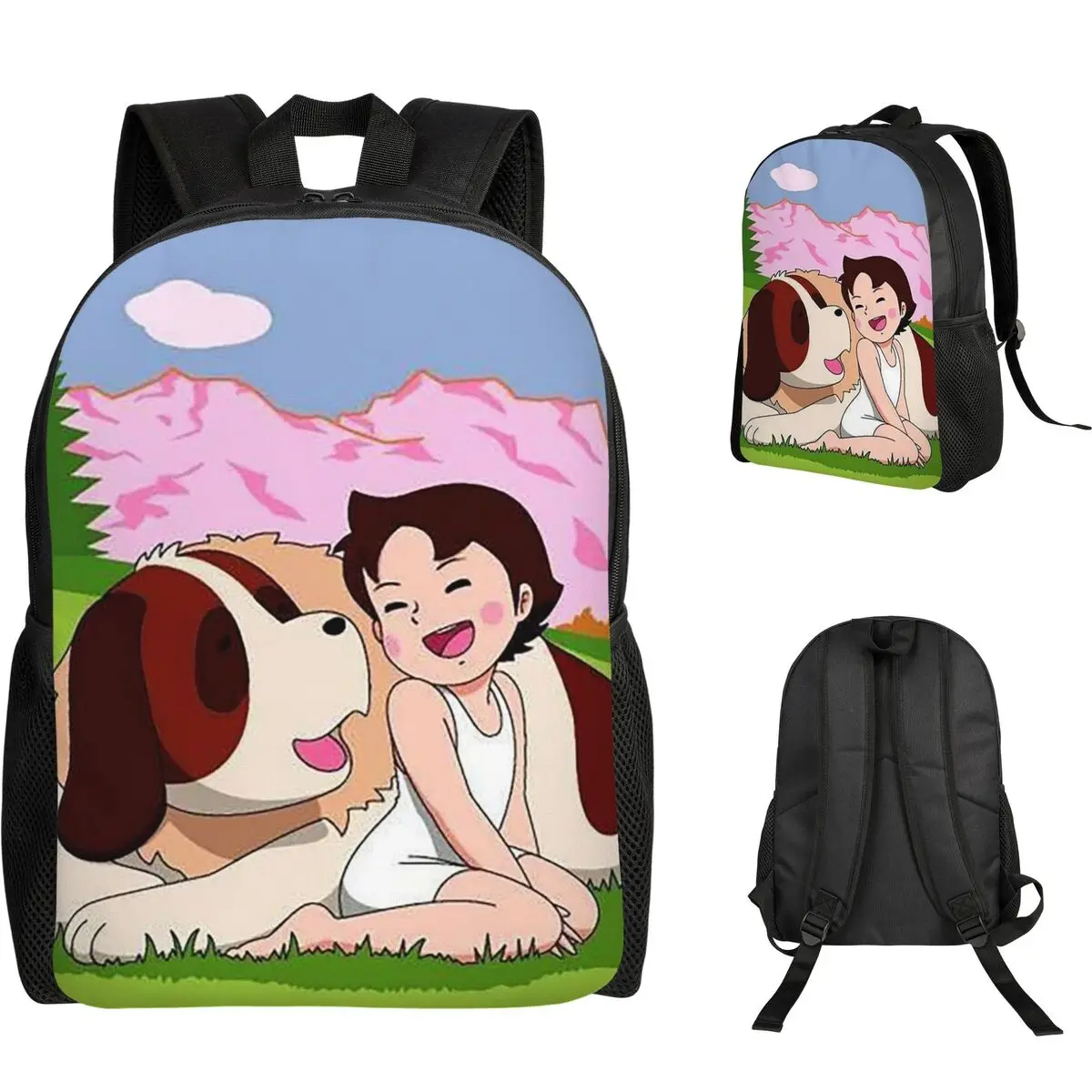 Anime Heidi Girl Of The Alps Peter Grandpa Backpack Student Boys Girls BookBag School Bag Computer Shoulder Bags