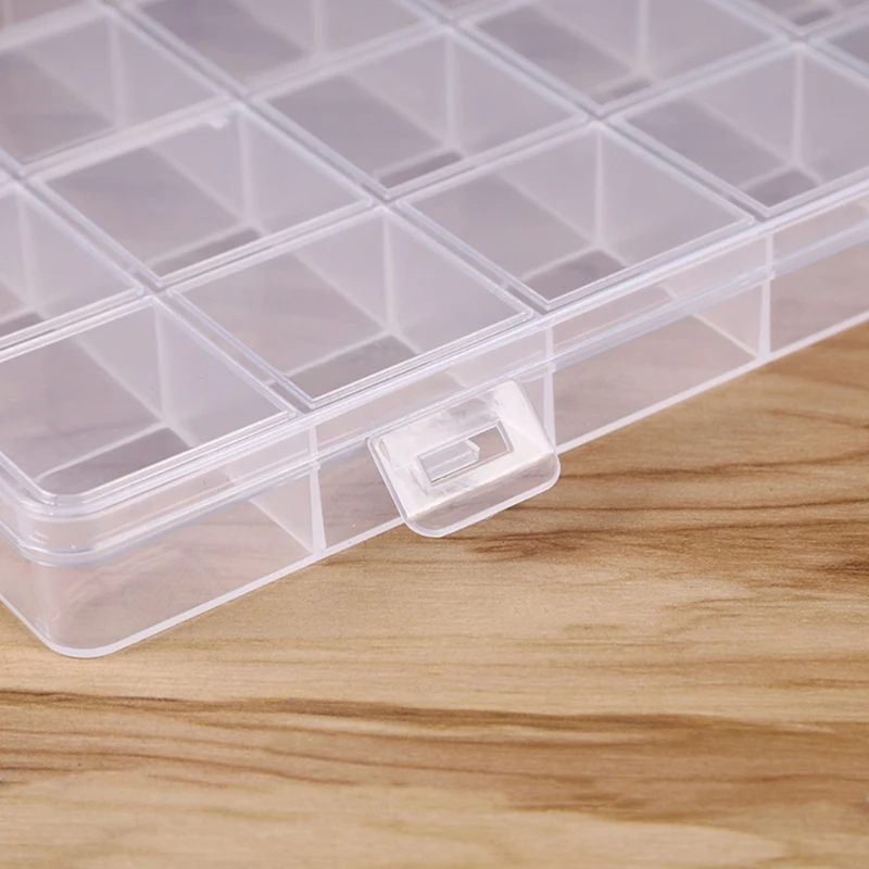 1 Pc 28 Grid Rectangle Plastic Jewelry Box Compartment Storage Box Case Jewelry Earring Bead Craft Display Container Organizer