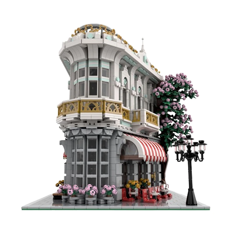 Spot MOC-131134 corner street view garden building 152077 small particle assembly building block model toy girl gift