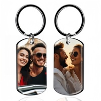 Amaxer Custom Keychain with Picture Engraved Personalized Photo LOGO Text Customized Key Chain for Boyfriend Dad Men Gifts