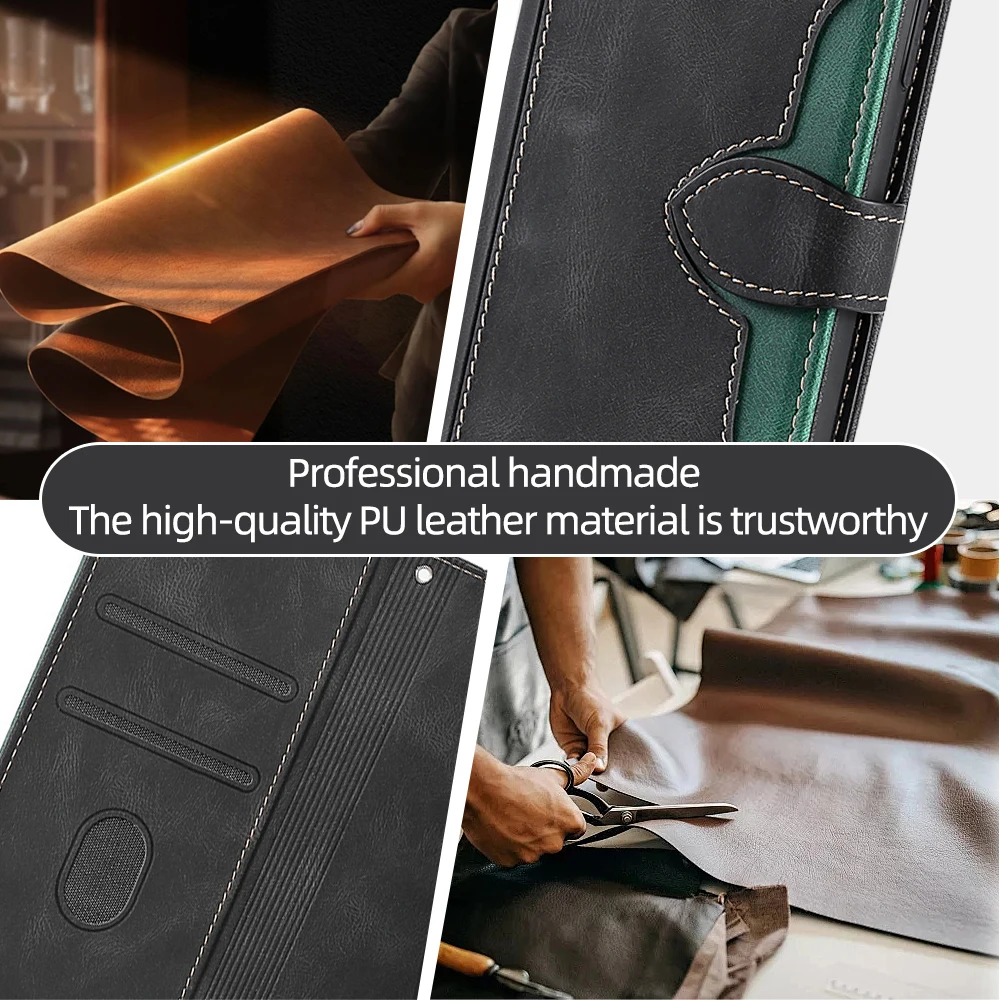 Magnet Buckle Leather Flip Cover For Xiaomi Redmi 9A 9AT 9C A3 A1 A2 Plus Note 9T 9S 9 Pro Max Prime Contrasting Color Book Case