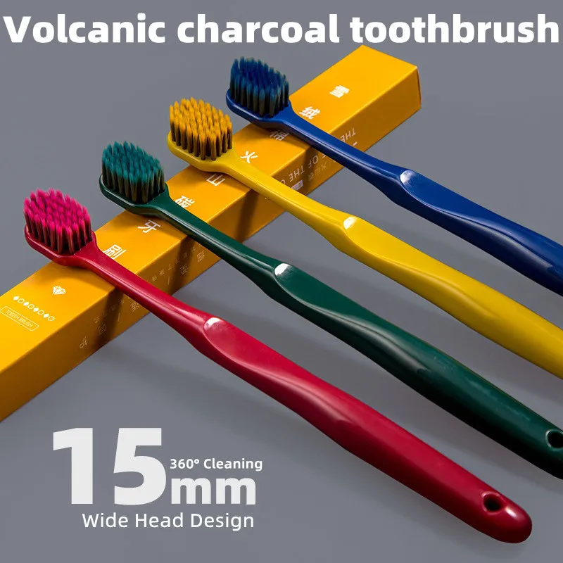 

Y-kelin New Volcanic Charcoal Toothbrush Widen Soft Eco Friendly Portable Fiber bursh Premium Oral Hygiene Care Dropshipping