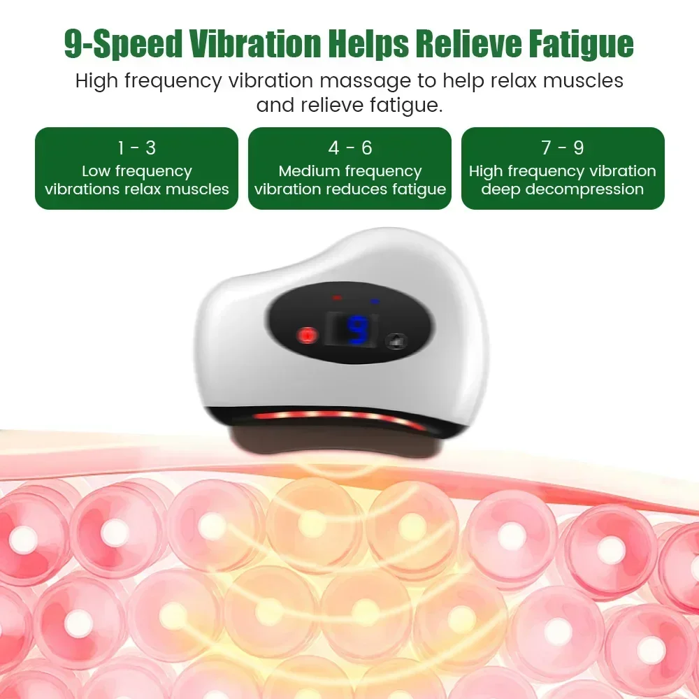 Electric Guasha Massager Hot Compress Massager Stone Heating Vibration Scraping Neck Face Eye Skin Lifting Removal Wrinkle Tool