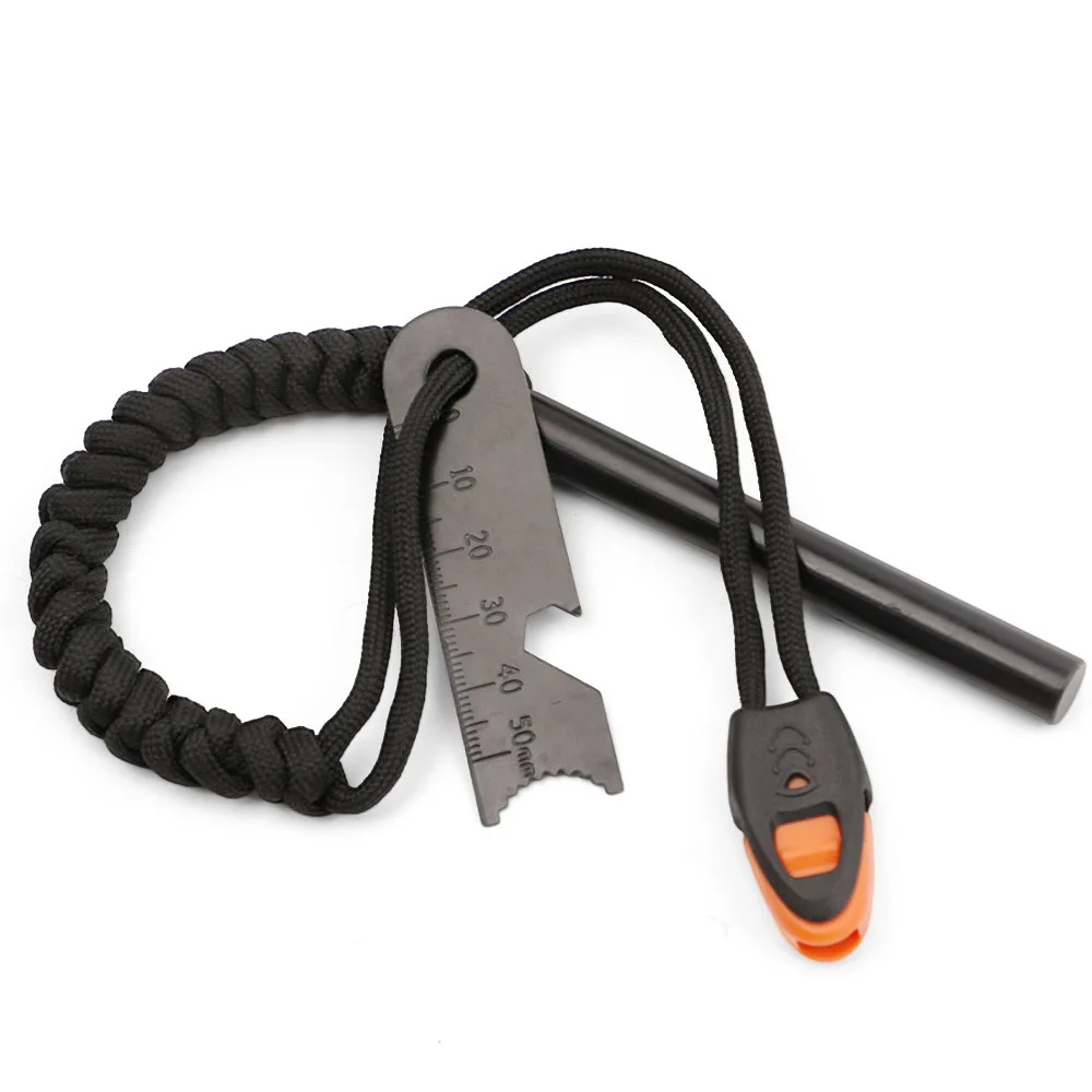 

Outdoor Multifunctional Large Umbrella Rope Weaving Whistle Fire Rod Convenient Camping Survival Solid Fire Rod EDC Tool