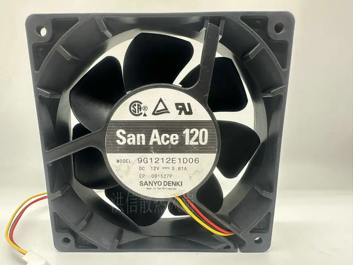 

SANYO DENKI 9G1212E1D06 Охлаждающий вентилятор постоянного тока 12 В 0,61 А 120x120x38 мм 3-проводной 120 мм