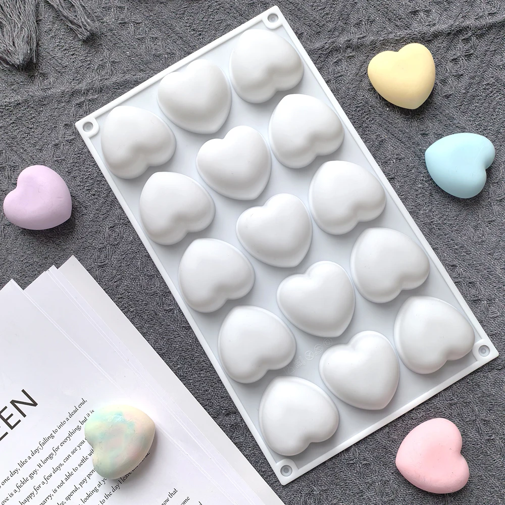 1pc Valentine\'s Day heart-shaped cake chocolate silicone mold for DIY mousse dessert mold candy ice cream cake cheese jelly mold