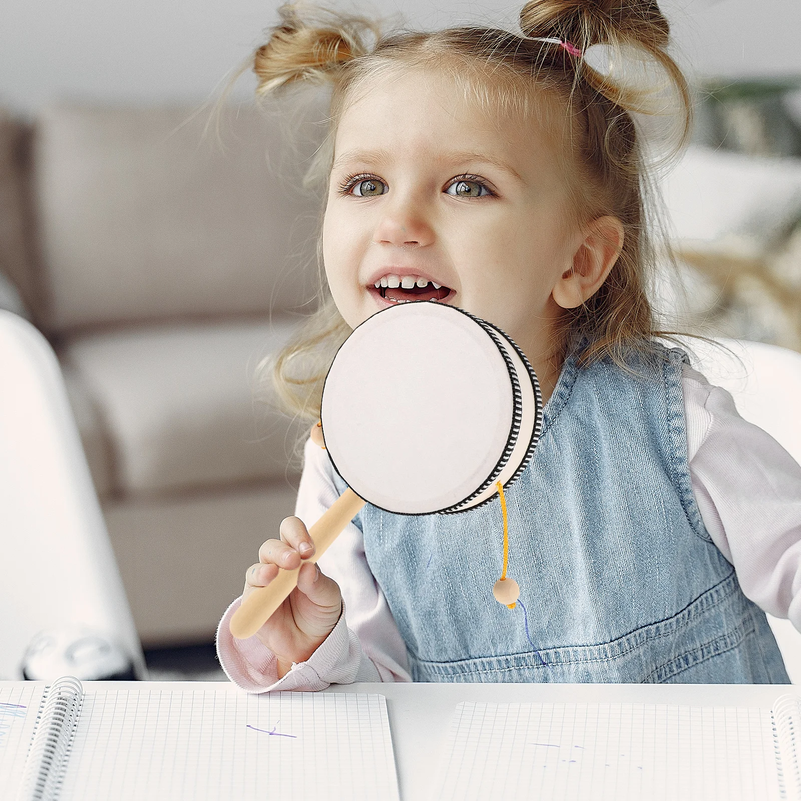 

Handheld Traditional Drum Chinese Monkey Spinning Percussion For Music Education Safe Easy Use Kindergarten Performance