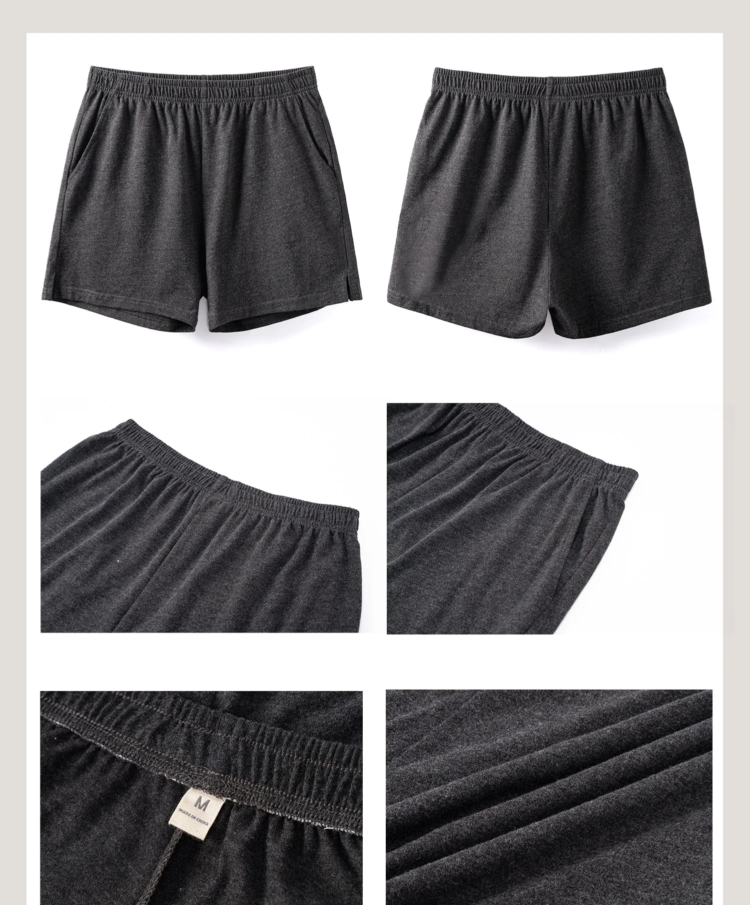 200 جرام شورت منزلي من القطن الممشط للرجال مقاس 4 بوصات مقاس كبير شورت صالة ناعم مغسول بسيط مريح مناسب ملابس نوم بيجامة قيعان