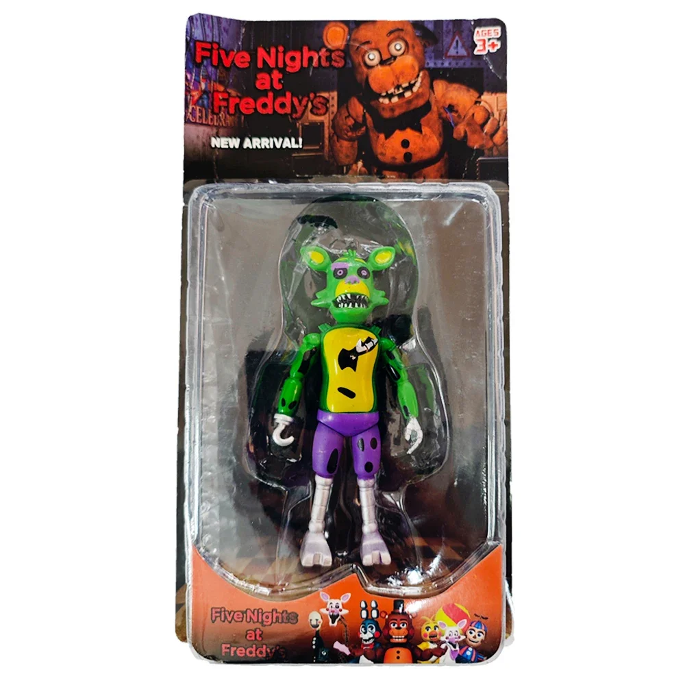 5PCS FNAF Figure Blacklight Nightmare Foxy Action Figures PVC Collection Doll 14cm Funtime Foxy Fox Model Toys for Child's Gifts