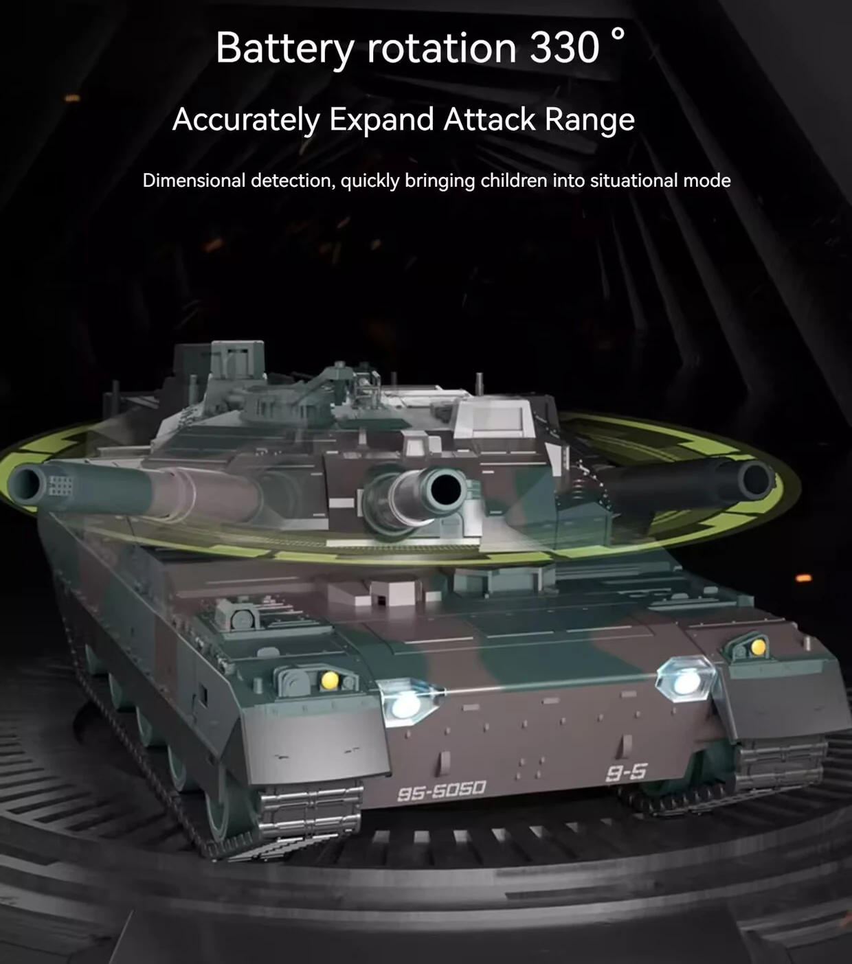 Tank Model Remote Controlled Tank 12 Channel 40CM Large Tank Camouflage Green Model Vehicle