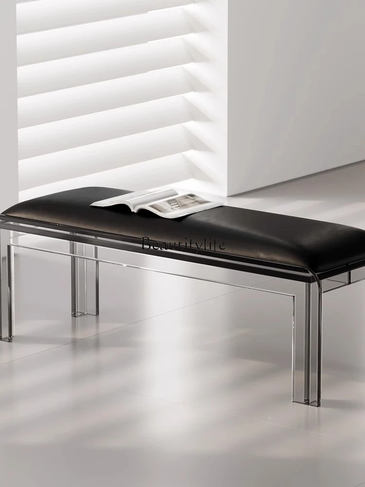 

*Shoe stool light luxury high sense soft bag bench living room creativity