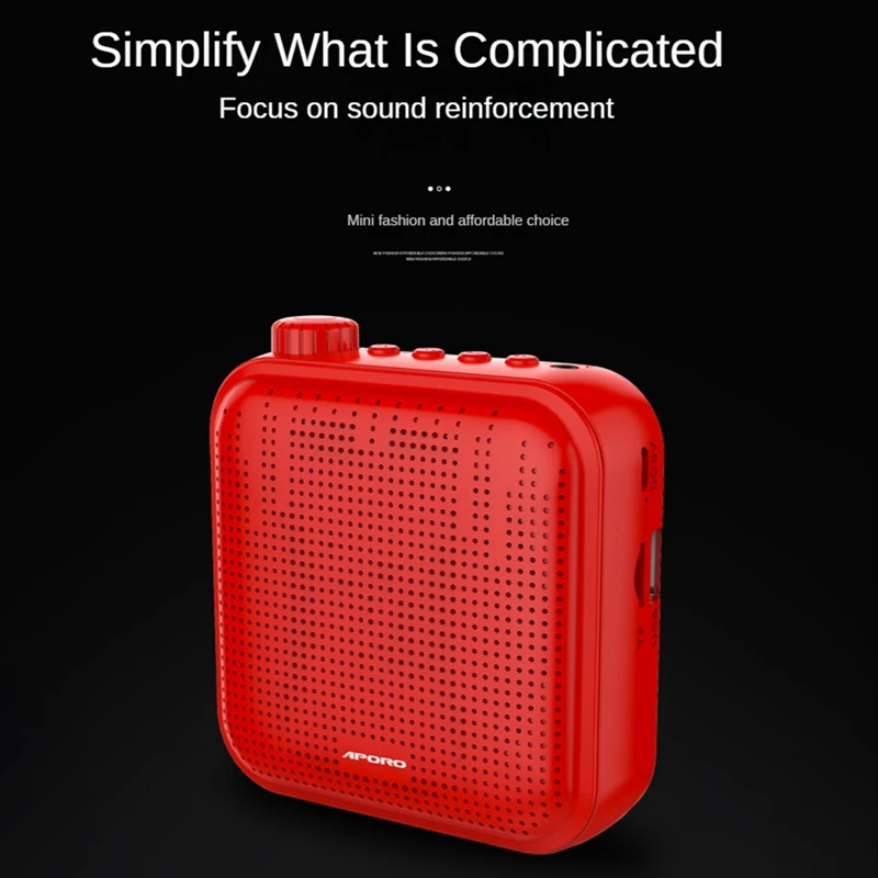 APORO T15 Portable Voice Amplifier Megaphone Mini Audio Speaker With Microphone Rechargeable Loudspeaker For Teachers