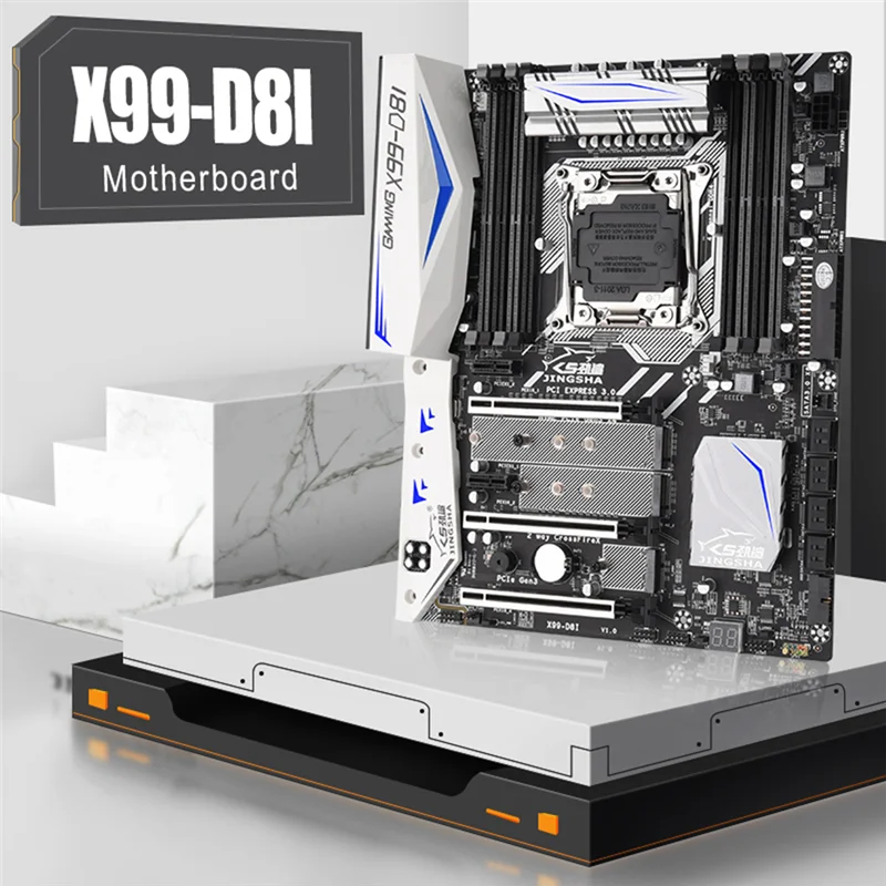 JINGSHA Motherboard Gaming X99-D8I, memori DDR4 untuk LGA2011-3 V3V4 empat saluran X99 mendukung banyak game M.2 WIFI