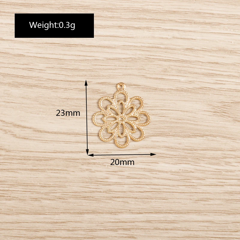 Tusember 80 Stück 20*23mm Legierung Goldfarben Hohle Blumen Charms für DIY Handgemachte Anhänger Halsketten Ohrringe Damenschmuckherstellung – Detail 1
