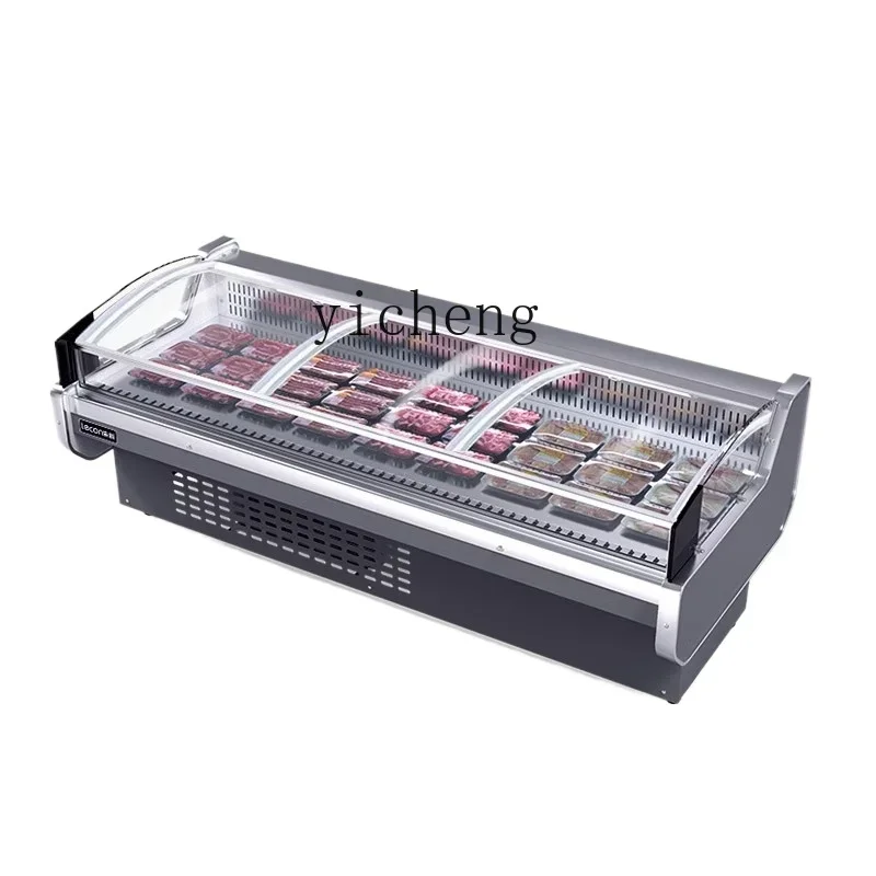 Tqh Cold Fresh Meat Display Cabinet Commercial Fresh Pork Cooked Food Refrigerated Cabinet Supermarket Fresh Cabinet Freezer