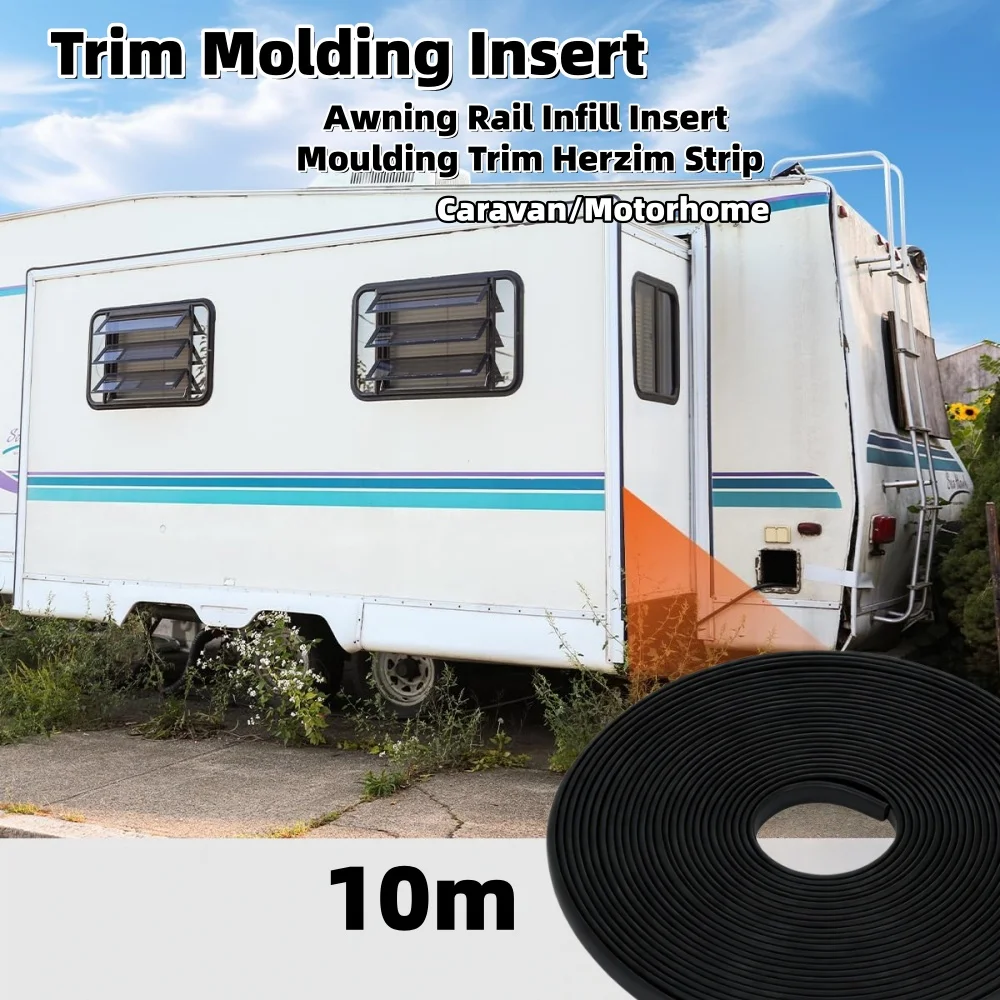

Caravan Awning Rail Infill Insert Moulding Trim Herzim Strip 12mm For Camper Travel Trailer Roof Gutter Corner Channel Seal