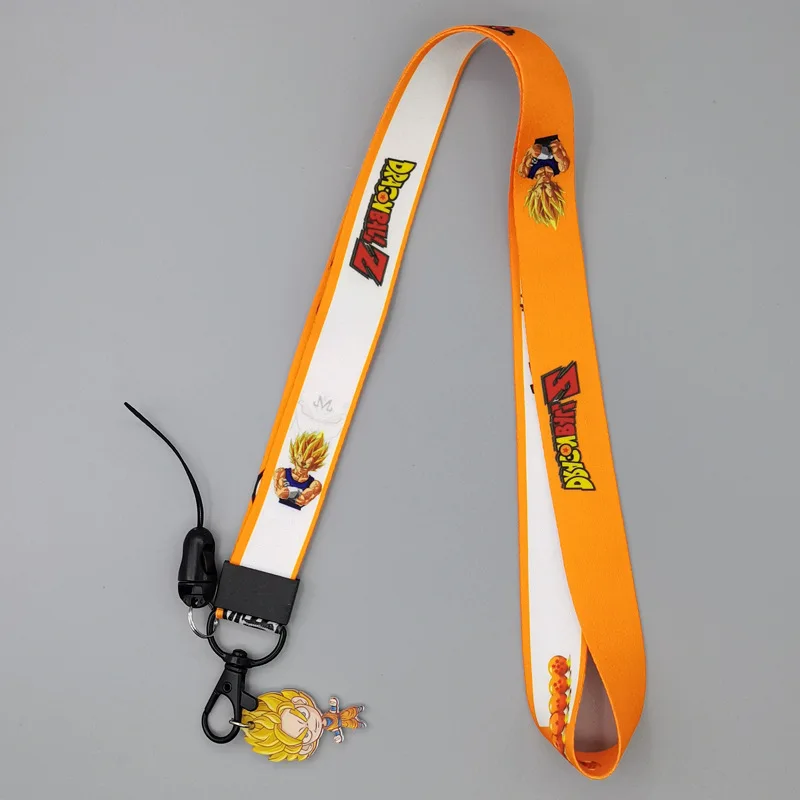 لعبة دراغون بول أنيمي الحبل لسلسلة المفاتيح غطاء بطاقة الهوية جواز سفر الطالب الهاتف المحمول USB شارة حامل حلقة رئيسية الرقبة حزام الملحقات
