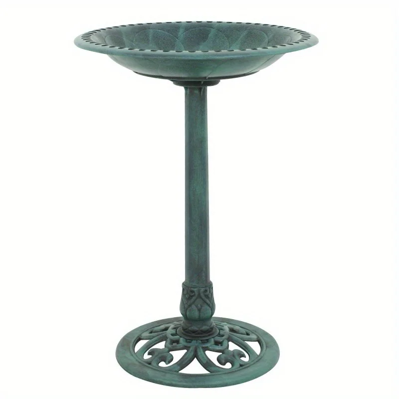 

Pedestal Bird Bath 28" Height Outdoor Garden Decor Vintage Yard Art Birdbath