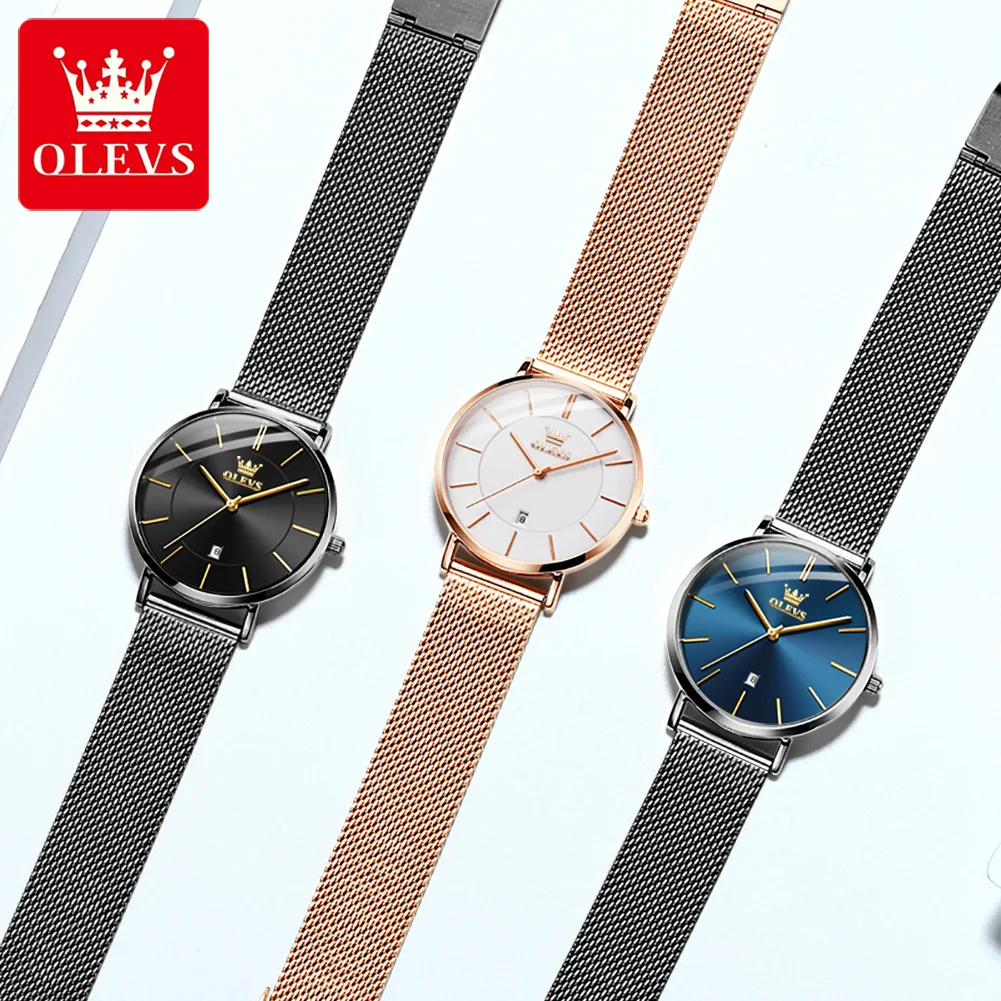 OLEVS 5869 Fashion Women\'s Watches Milanese Mesh Belt Waterproof Simplicity Versatile Quartz Watch for Lady Original Wristwatch