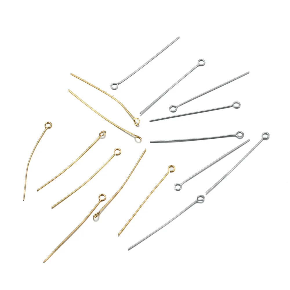 

100 Pcs/Lot Stainless Steel Wire Pins For Beads Earrings Crafts Connector Jewelry Making Supplies DIY Accessories Wholesale