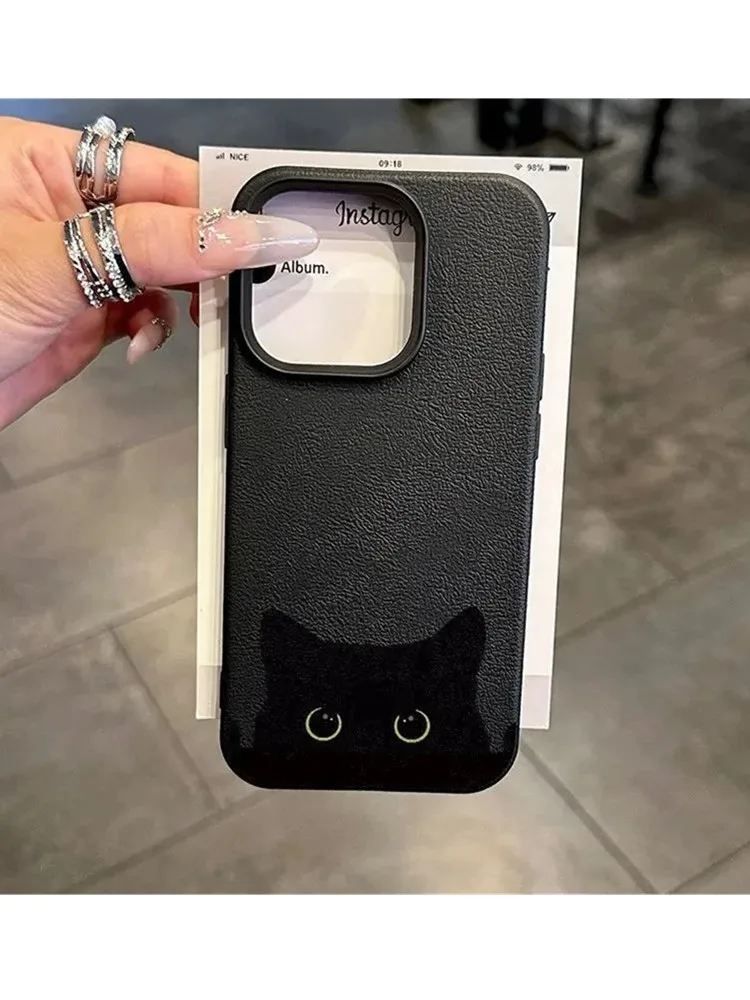 Dmamwj gato bonito caso de telefone à prova de choque para iphone 16 pro max 15 14 plus 13 11 12 capa traseira para iphone xr xs max x escudo pára-choques