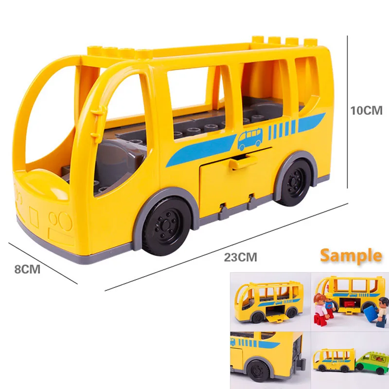 Trailer Auto Motor Boot Grote bouwstenen Collocatie Voertuigaccessoire Kid DIY Speelgoed Compatibel met Duploed Set Gift