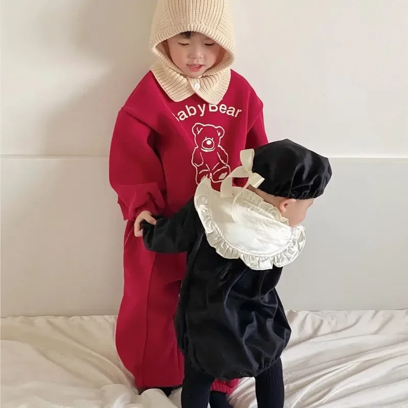 Newborn Baby Girl Boy Christmas Long Sleeve Romper With Cap Infant Toddler Velvet Jumpsuit Xmas New Year Baby Clothes 0-18M