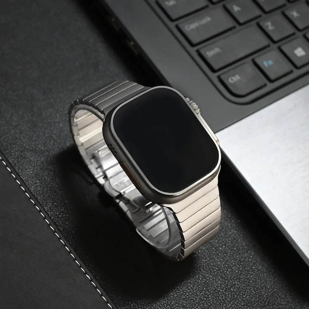 Stahl-Uhrenarmband für Apple Watch Ultra 2 49mm/10 9 8 7 46mm 42mm 45mm 41mm für IWatch Series 6 5 4 3 SE 44mm 38mm Armband – Detail 1