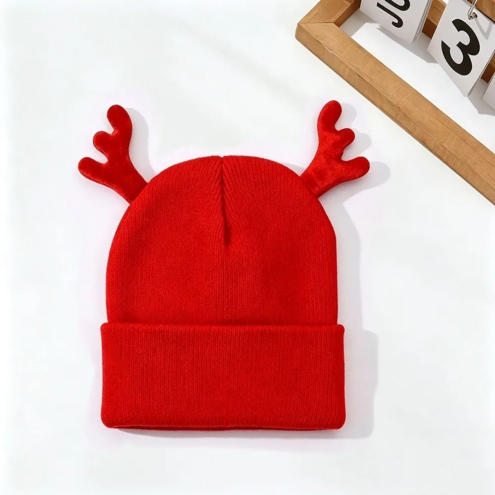Party Weiche Rentiergeweih-Mütze Niedliche Vielseitige Strickmütze Warme Praktische Hirschgeweih-Mütze Weihnachten – Detail 5