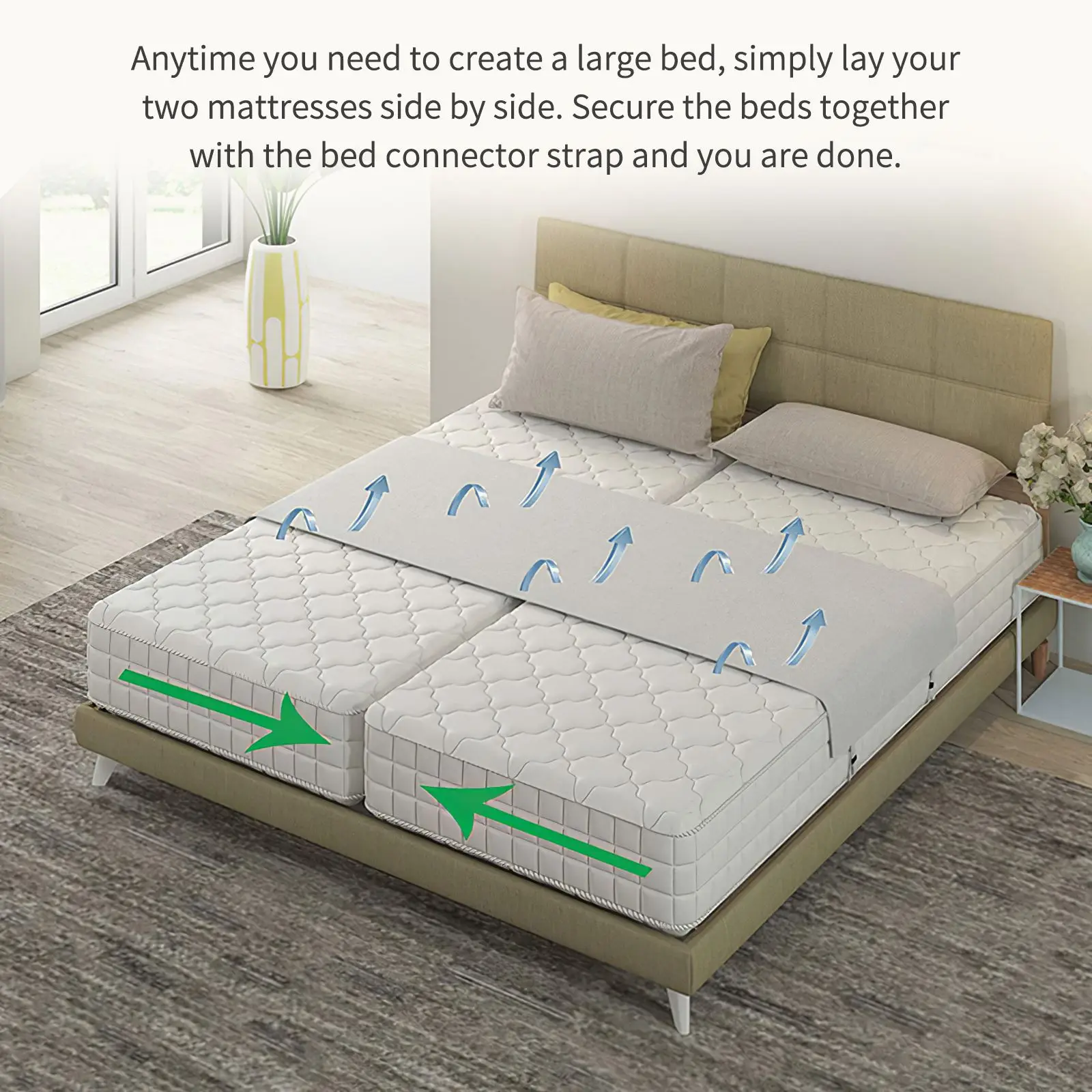 Bed Bridge Mattress Connector Twin To King Converter Kit Metal Bed Gap Filler Two Single Mattress Connector For Home Hotel