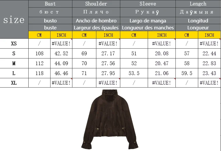 Damen 2026 Herbst Winter Retro Elegante Jacke Damen Kunstwildleder Lässiger Schicker Reißverschluss-Mantel Trendiger Streetwear-Pendlermantel Brauner Damenmantel – Detail 1