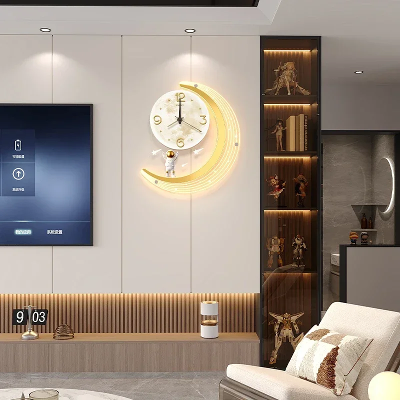 Battery Operated Wall Clock Luxury ​Geometric LED Contemporary Minimalist Gallery Style Silent Living Room Decor