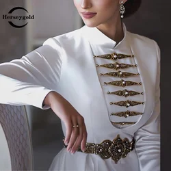 Gold Plated Caucasus Belt for Women Ethnic Bridal Wedding Jewelry Arabic Chic Body Jewelry Adjustable Long Chain Caftan Belts