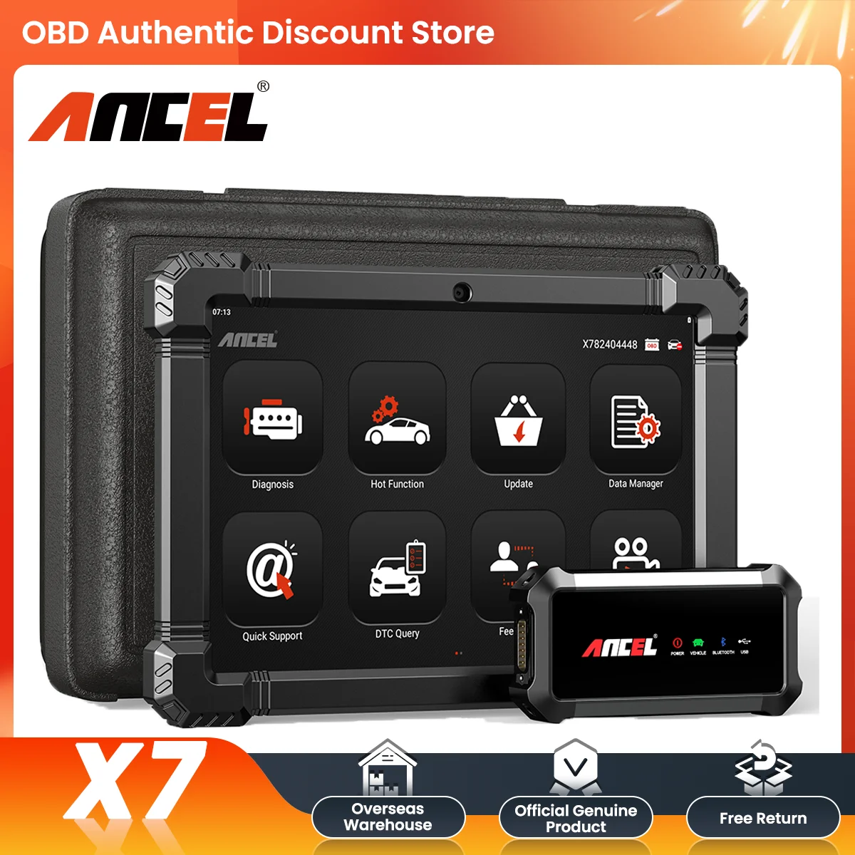 ANCEL X7 OBD2 Automotive Tool All System Professional OBD2 Scanner ABS Oil EPB SAS Reset Bluetooth-compatible Diagnostic Tool