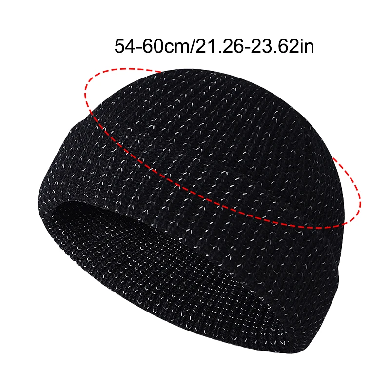 Marca Oohmy, gorro de punto reflectante noctilucente que brilla en la oscuridad, gorros de seguridad para hombres y mujeres, gorro de alta visibilidad, gorros de punto de invierno de neón