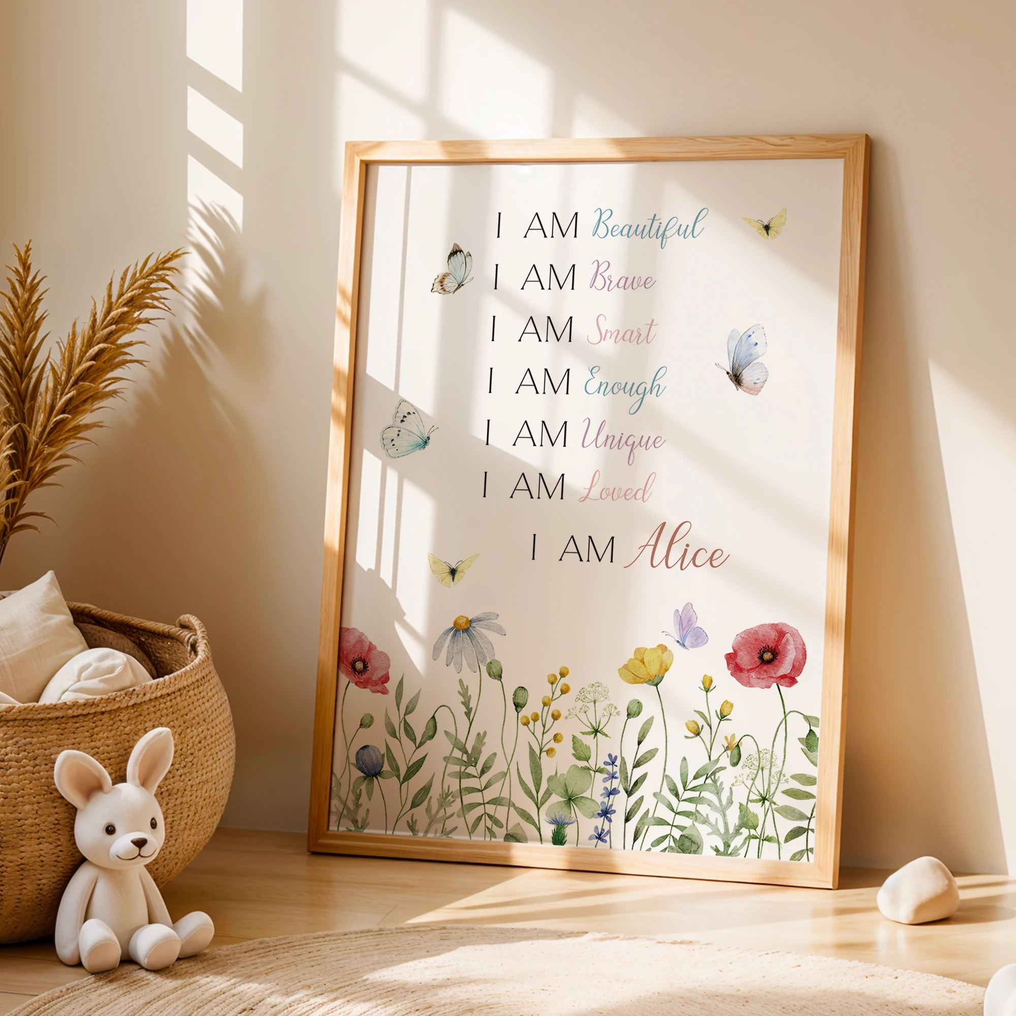 3pcs 개인화 된 사용자 정의 이름 만화 꽃 벽 아트 - Home Decor Flowers 리뷰 및 가격