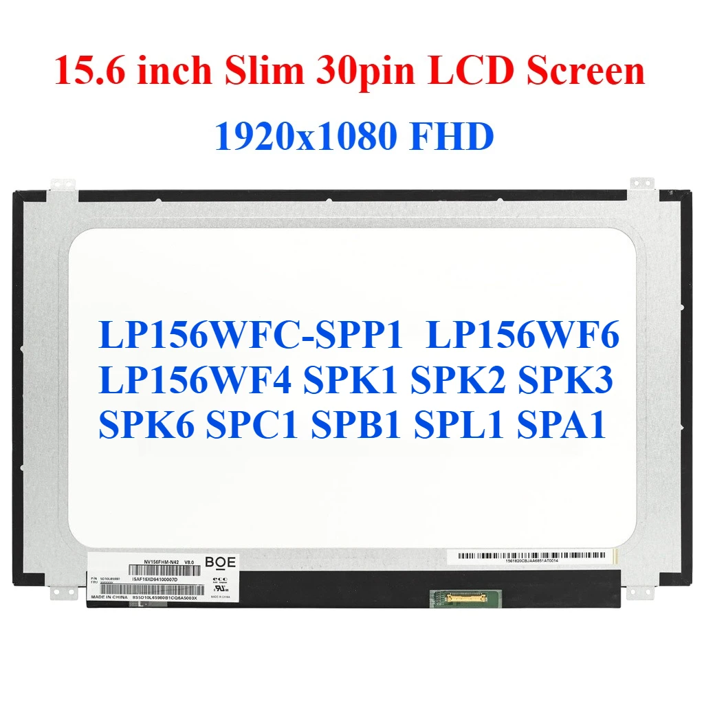 LP156WFC-SPP1 fit LP156WF6 LP156WF4 SPK1 SPK2 SPK3 SPK6 SPC1 SPB1 SPL1 SPA1 LCD Screen