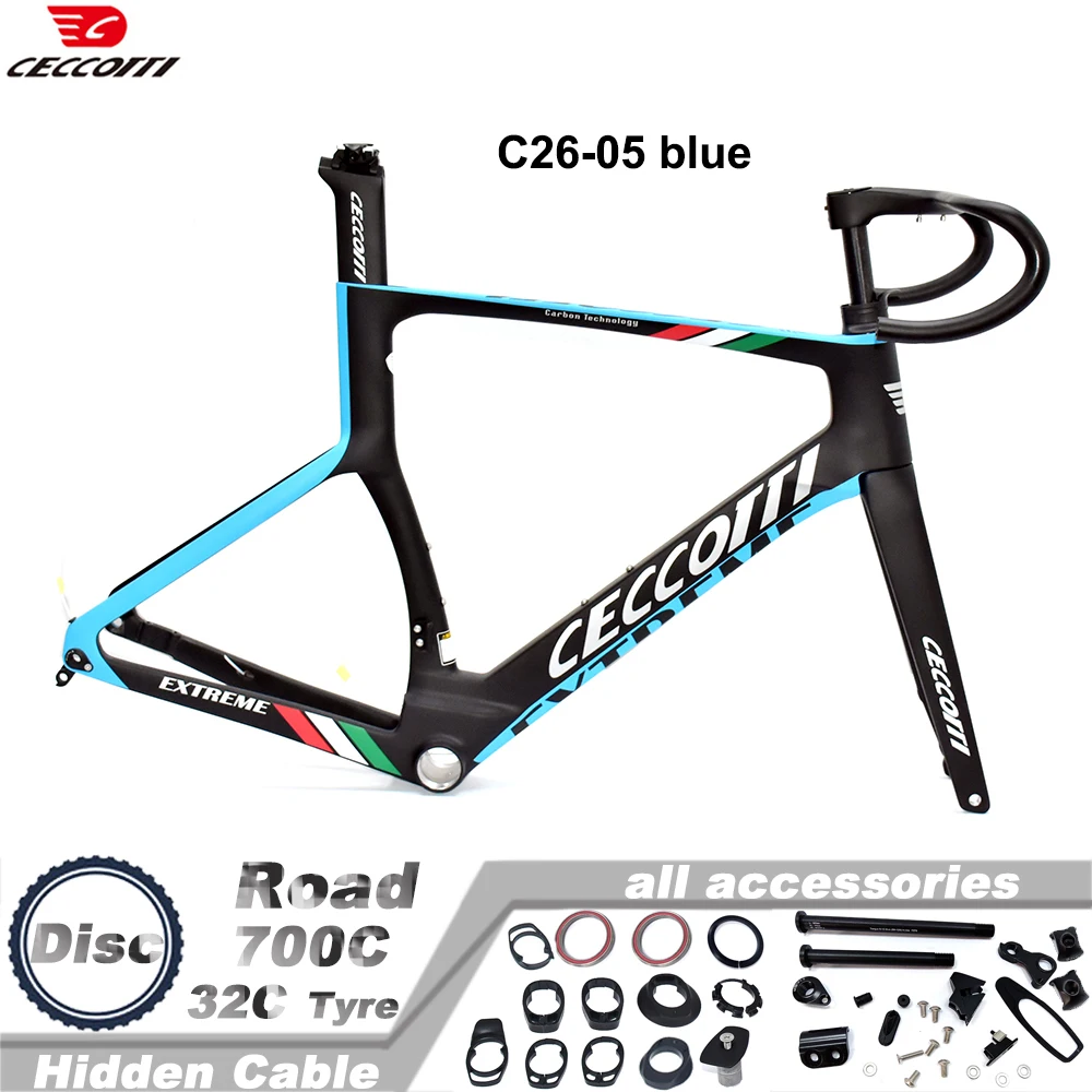 CECCOTTI RF26 Model Full Hidden Cable Bicycle Frameset T47 BB And Disc Brake Road Bike Frame Carbon