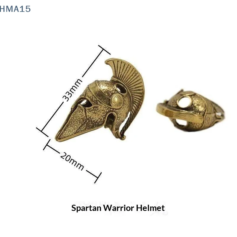 【YA】Spartan Helmet Pendant Exquisite Engraved Pattern Antique Finish for DIY Bracelet Necklace Jewelry Making Gifts