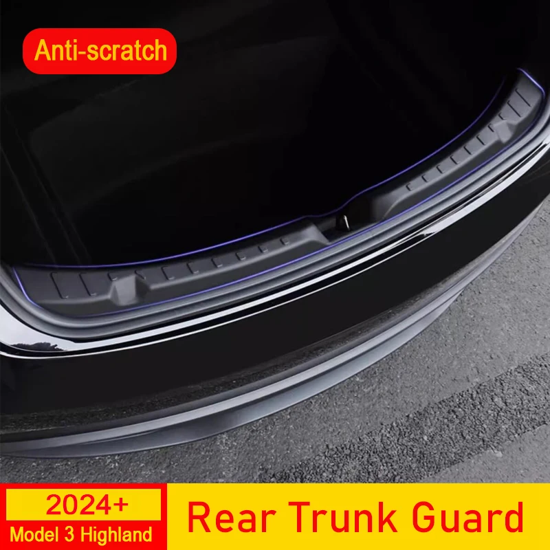 Tesla Model 3 Highland 2024 2025 트렁크 씰 프로텍터 주최자 안티 스크래치 카고 매트 임계 값 스트립 트림 보호 가드