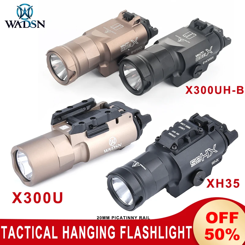 WADSN XH35 X300Ultra X300UH-B Tactical Outdoor Flashlight Set X300U Hunting Scout Light Switch LED White Light Fit 20MM Rail