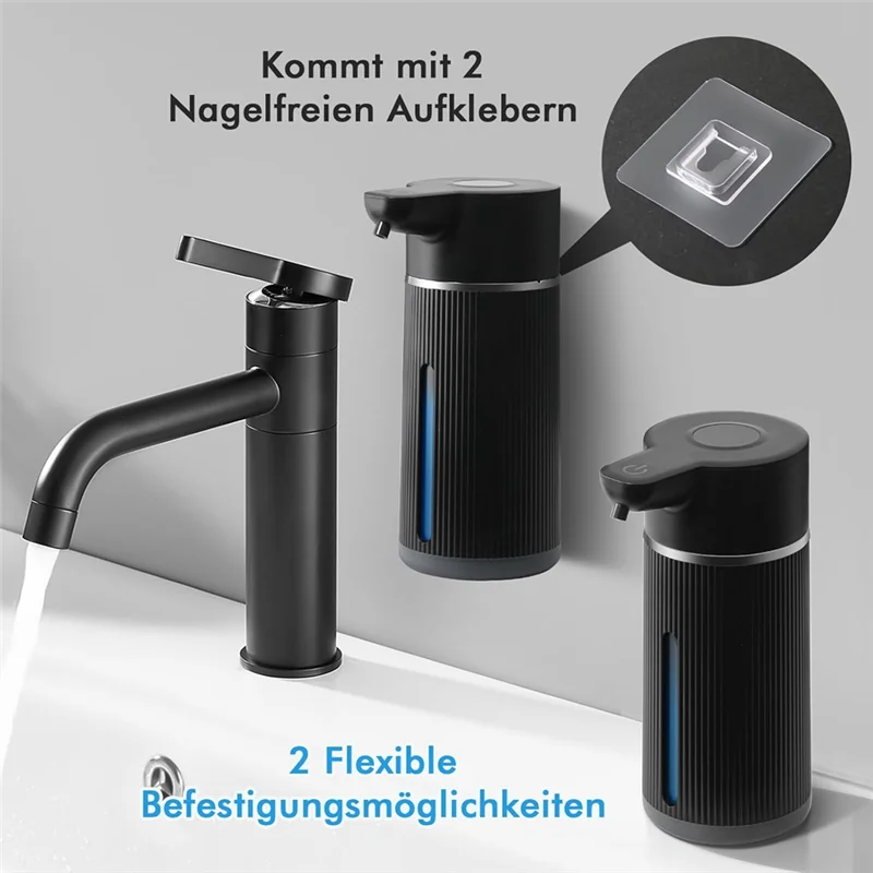 Dispensador de sabão automático dispensador de sabão elétrico montagem na parede automática com usb, recarregável para banheiro, Kitchen-A58E