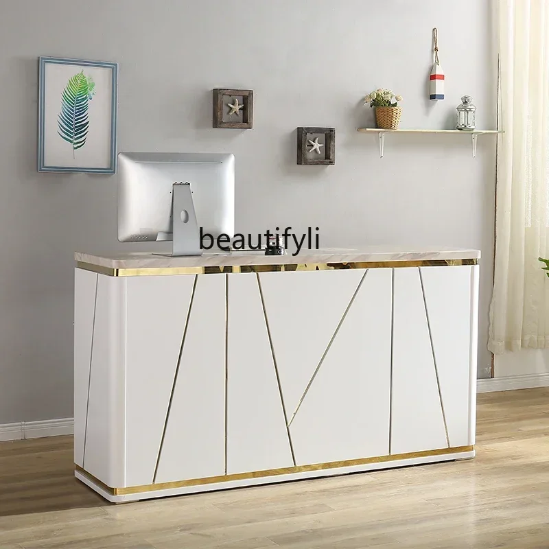 

Simple Clothing Beauty Salon Cashier Pavilion of Regimen Barber Shop Bar Front Desk Modern Reception Desk